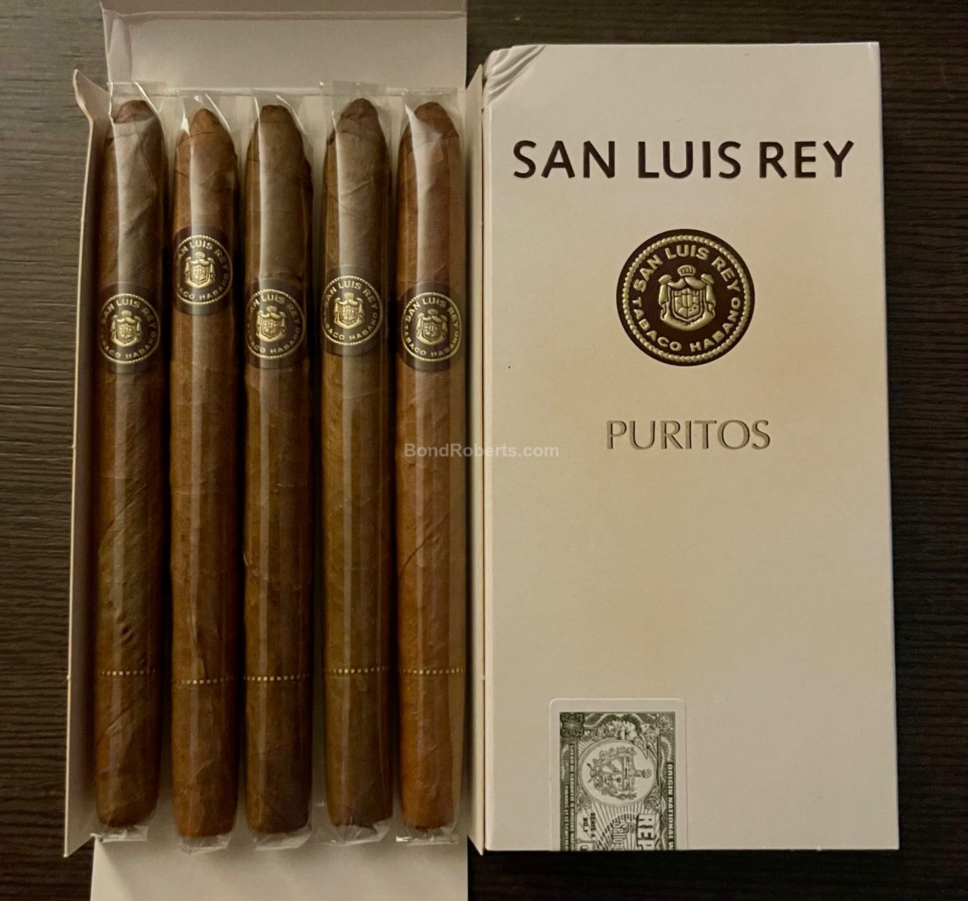 San Luis Rey Puritos Cardboard display box of 50 in 10 packs of 5 ...