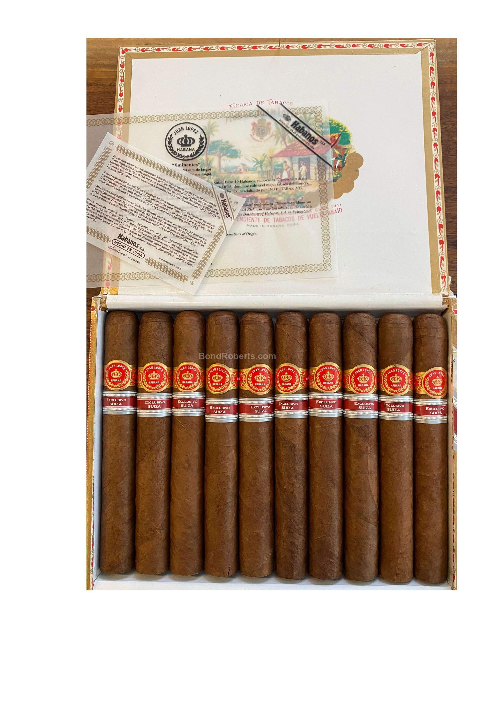 Juan López Eminentes Edición Regional Suiza 2016 Dress Box of 10 cigars ...