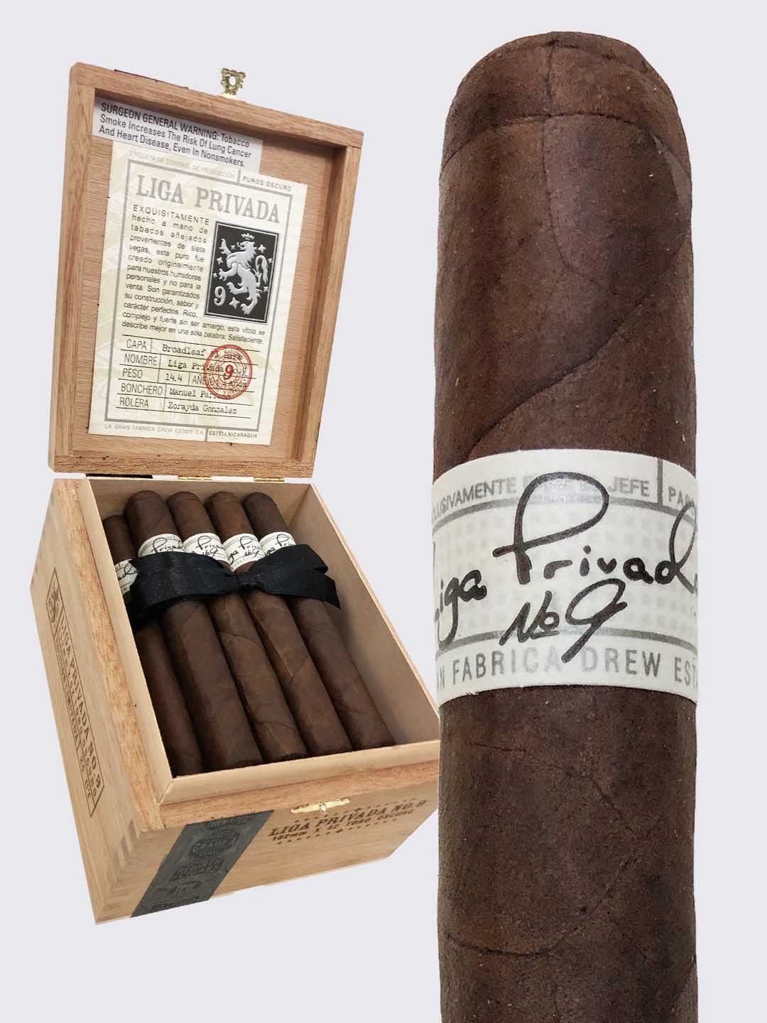 Drew Estate Liga Privada No. 9 公牛尺寸 雪茄資料