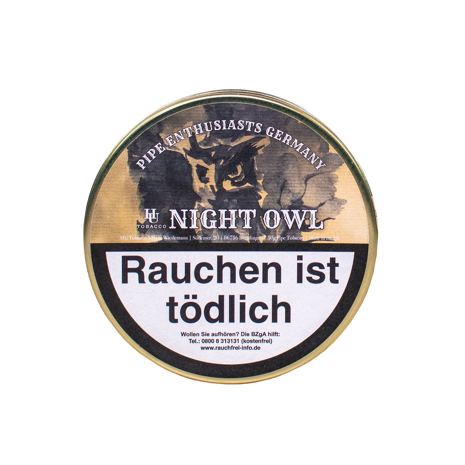 HU Tobacco Night Owl 50g - Complex Pipe Tobacco Germany