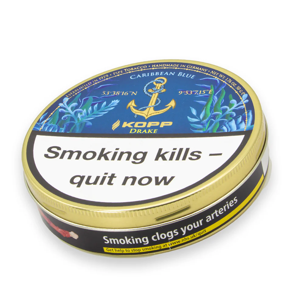 Kopp Caribbean Blue - Drake Pipe Tobacco 50g Tin | Buy Online | Bull Brand