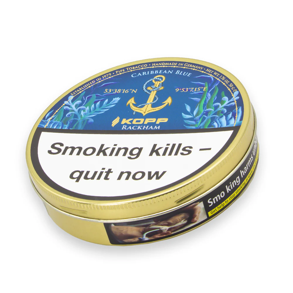 Kopp Caribbean Blue - Rackham Pipe Tobacco 50g Tin | Buy Online | Bull ...