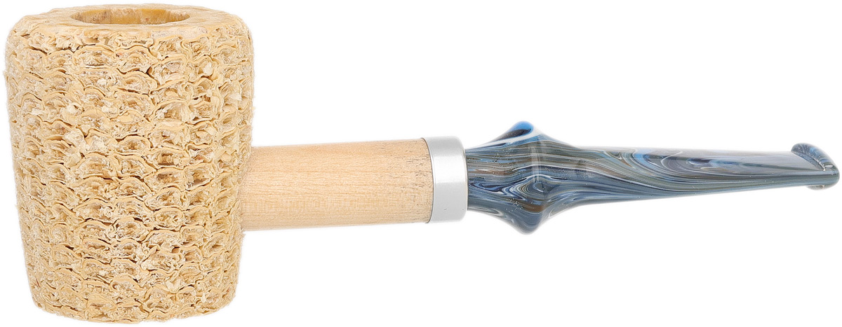 Big Boy Natural with Blue Swirl Stem - Missour Meerschaum
