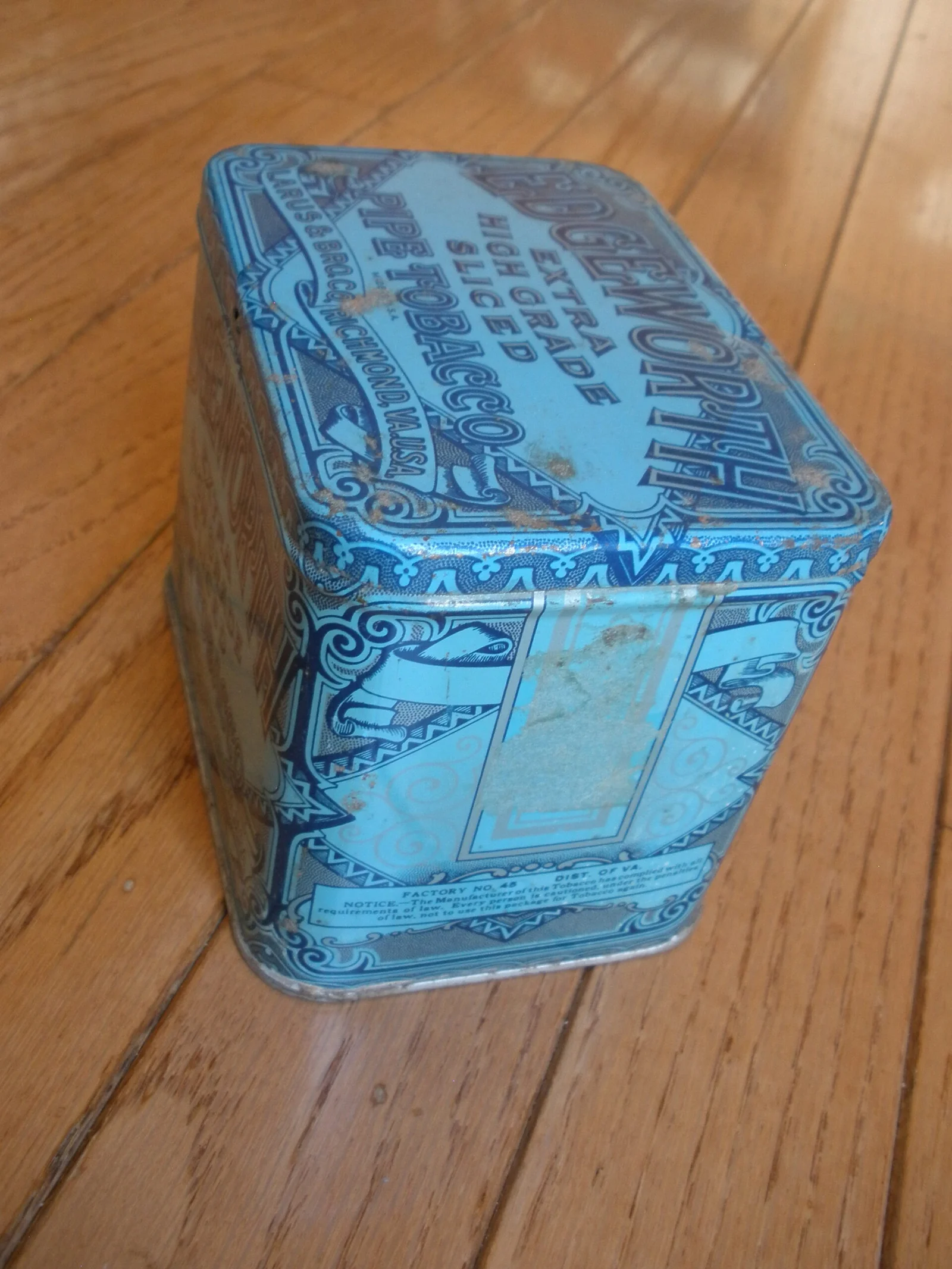 1930s EDGEWORTH Extra High Grade Pipe TOBACCO TIN - SUPERNOVA ANTIQUES
