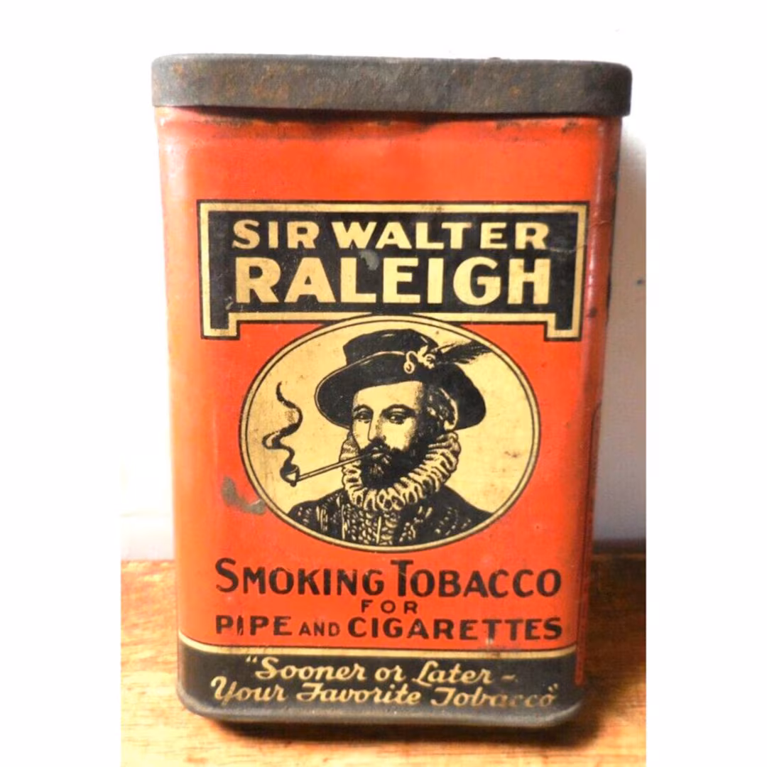 Vintage Sir Walter Raleigh Smoking Tobacco Tin Brown & Williamson USA ...