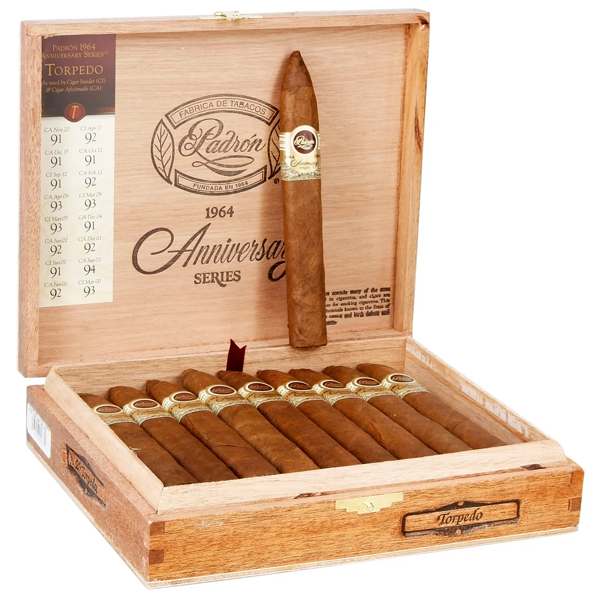 Padron 1964 Anniversary Torpedo Natural - No6Cavendish