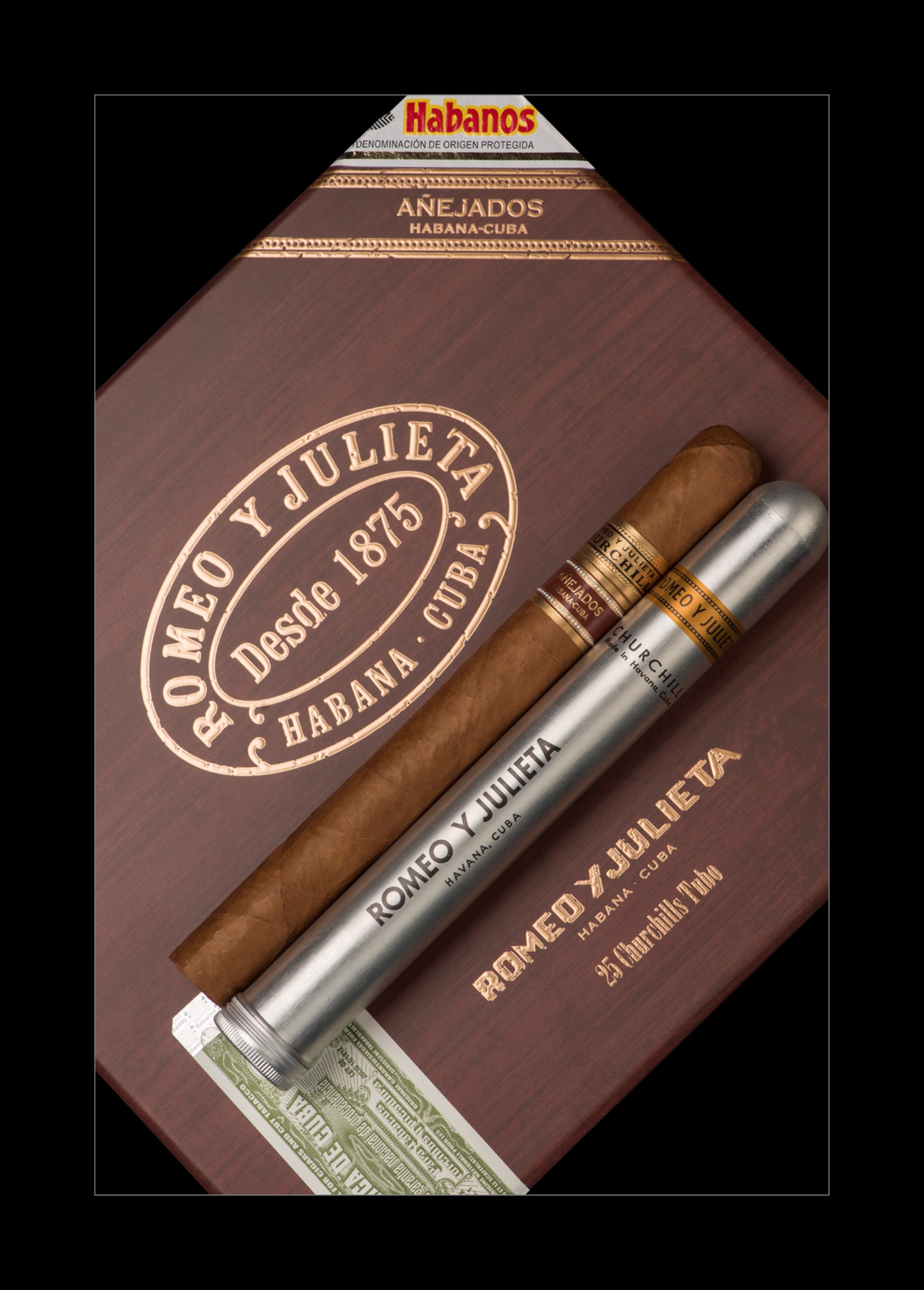 Romeo y Julieta Churchill Añejados Tubos(2007) - Box of 25 Cigars ...