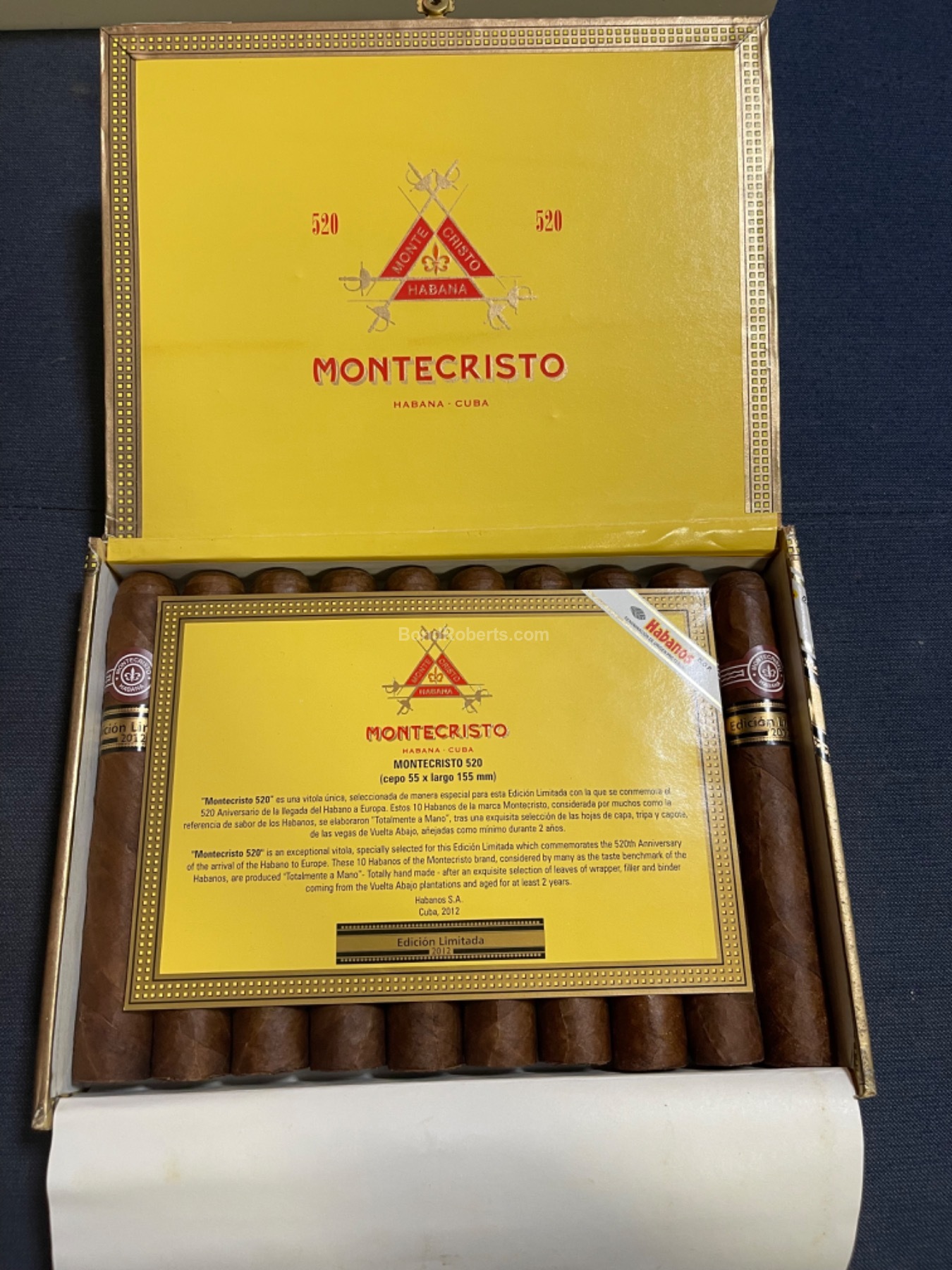 Montecristo Montecristo 520 Edición Limitada 2012 Dress Box of 10 ...