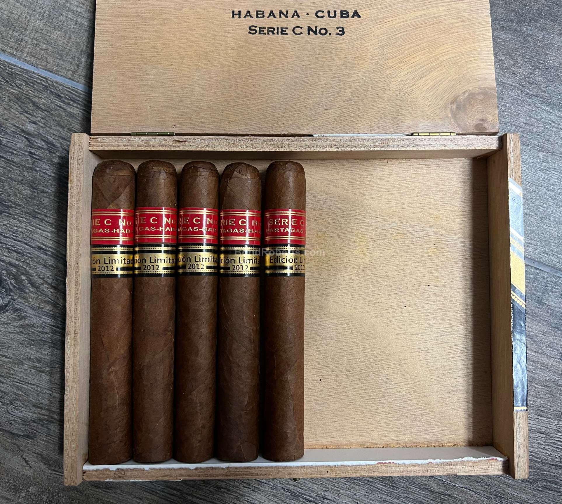 Partagás Serie C No.3 Edición Limitada 2012 Semi Boite Nature Box of 10 ...