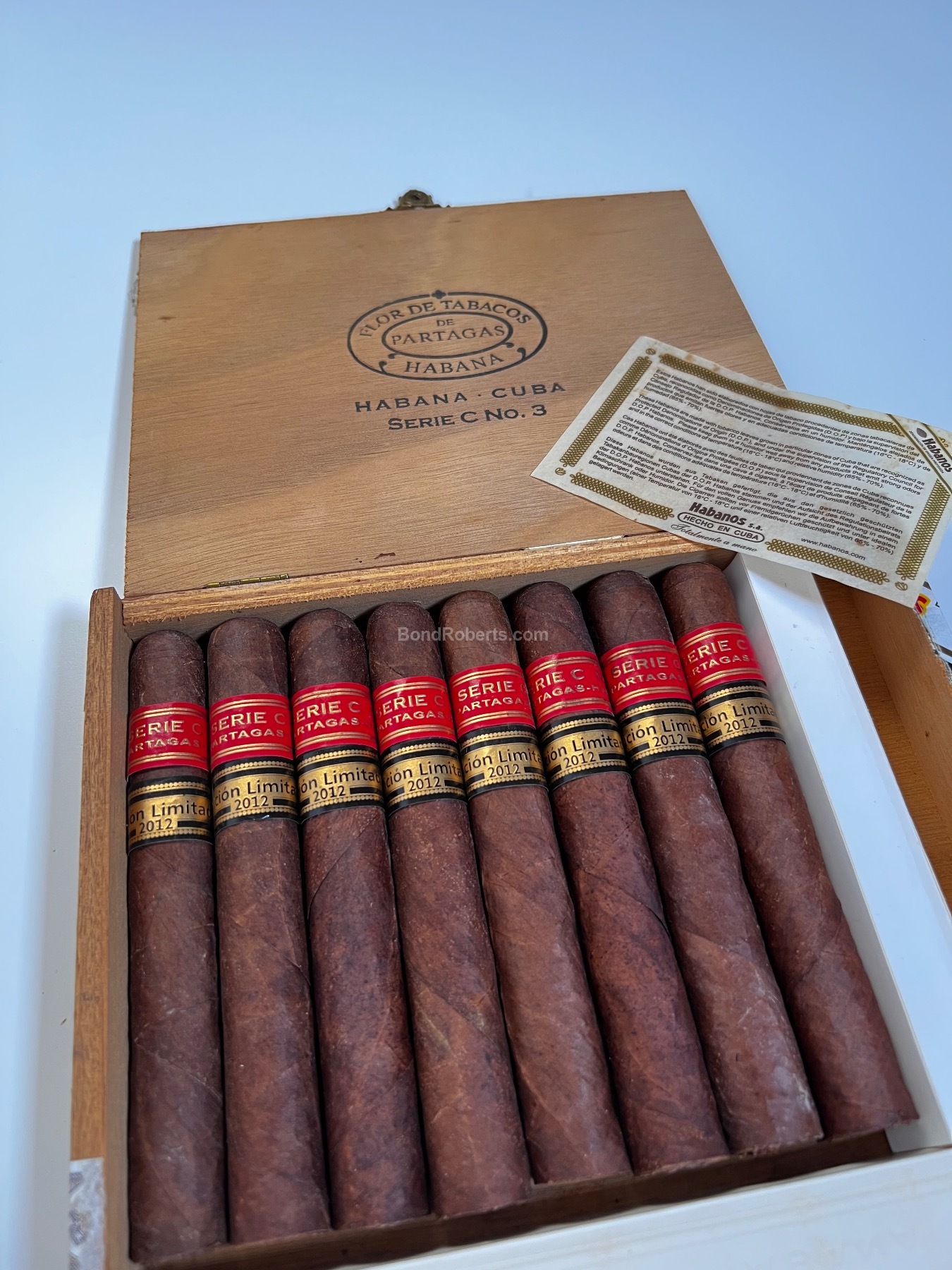 Partagás Serie C No.3 Edición Limitada 2012 Semi Boite Nature Box of 10 ...