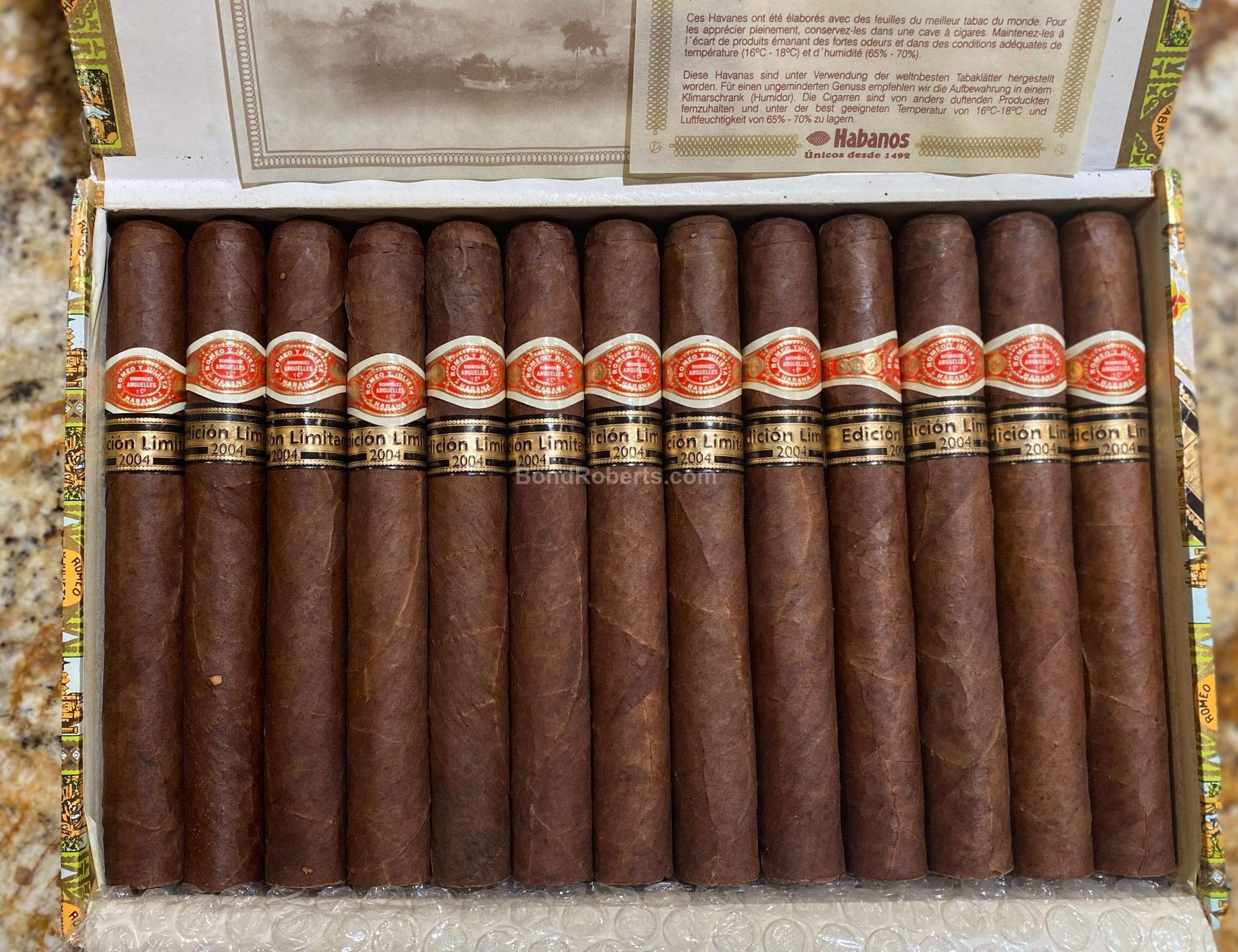 Romeo y Julieta Hermosos No.2 Edición Limitada 2004 Dress Box of 25 ...