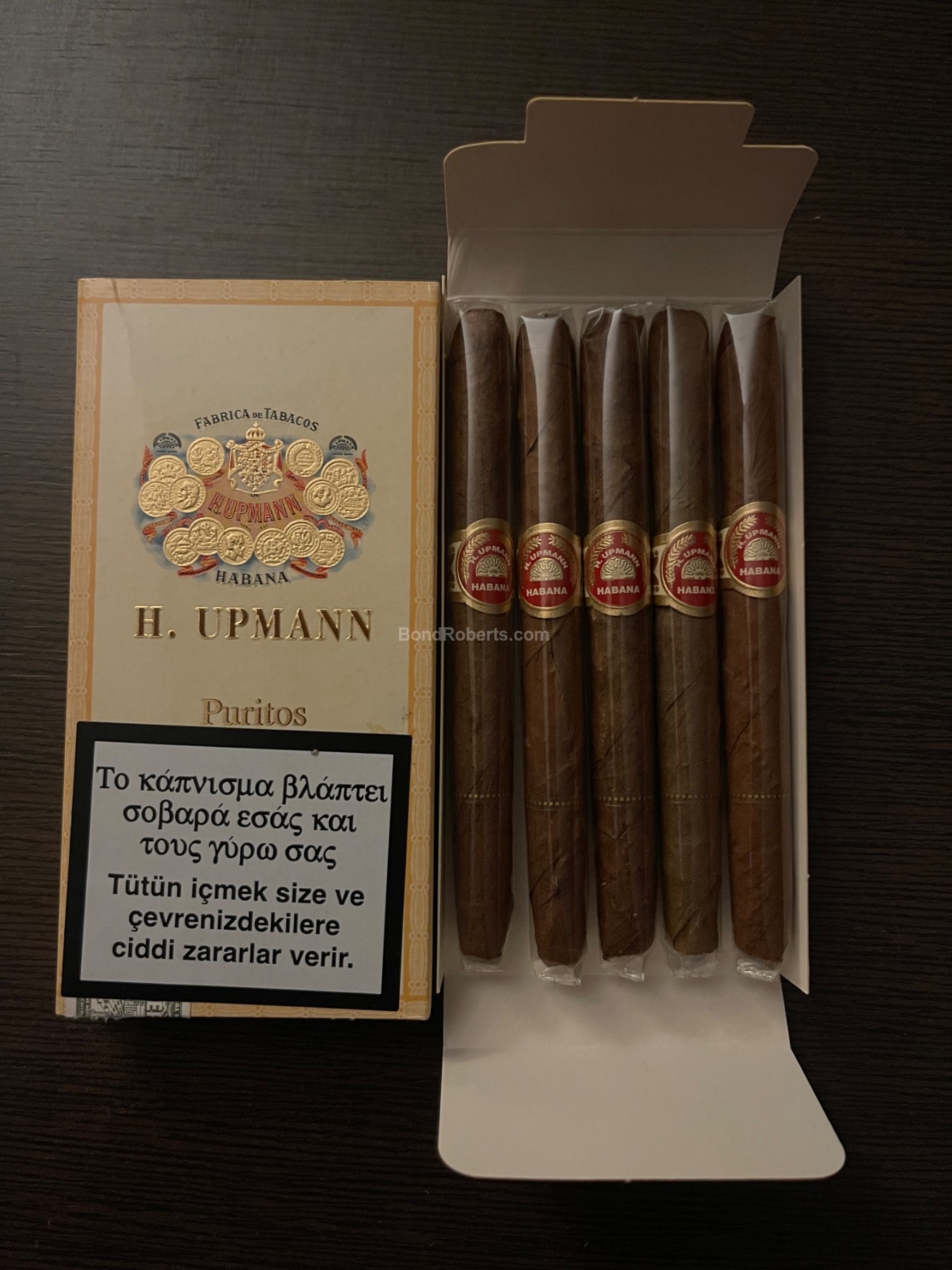 H. Upmann Puritos España Cardboard box of 50 cigars in 5-packs 37033