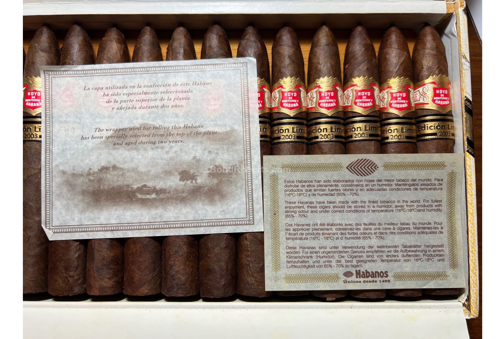 Hoyo de Monterrey Piramide Edición Limitada 2003 Dress Box of 25 cigars ...