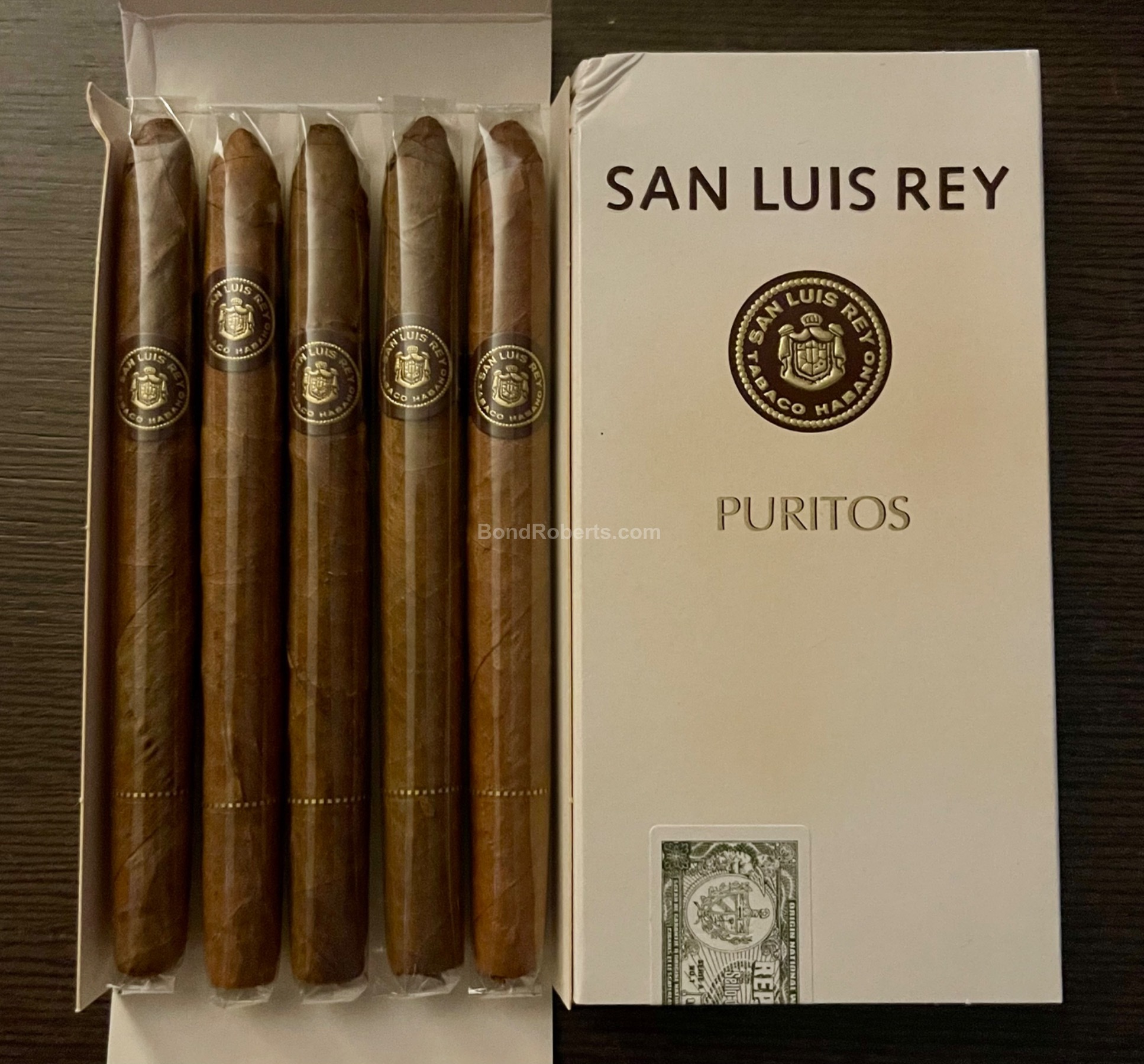 San Luis Rey Puritos Cardboard display box of 50 in 10 packs of 5 ...
