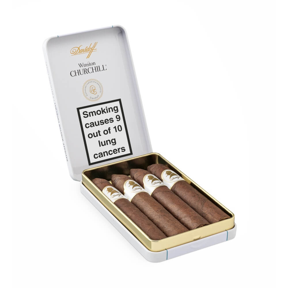 Davidoff Winston Churchill Traveller Belicoso Cigar - Tin of 4 - Cigar club
