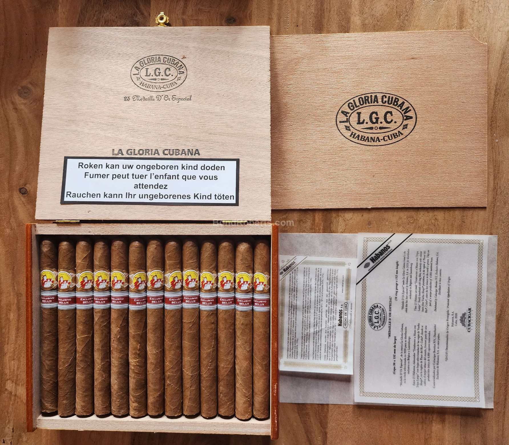 La Gloria Cubana Medaille d'Or Especial Edición Regional BELUX 2023 ...