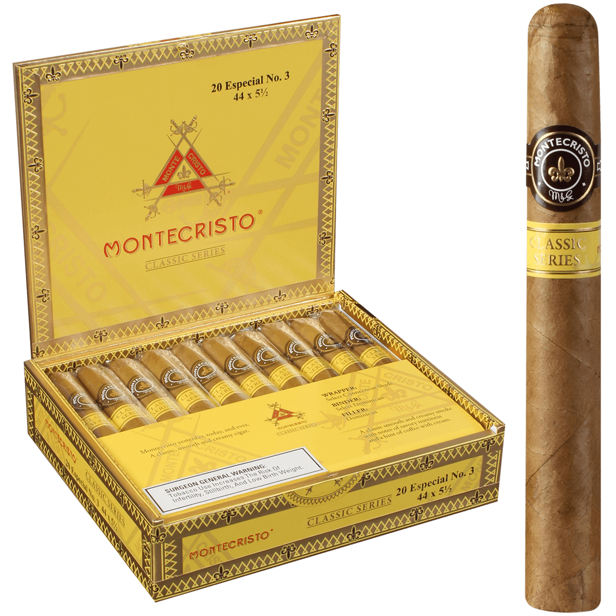 Montecristo Classic Especial No.3 20ct - Habano Cigars