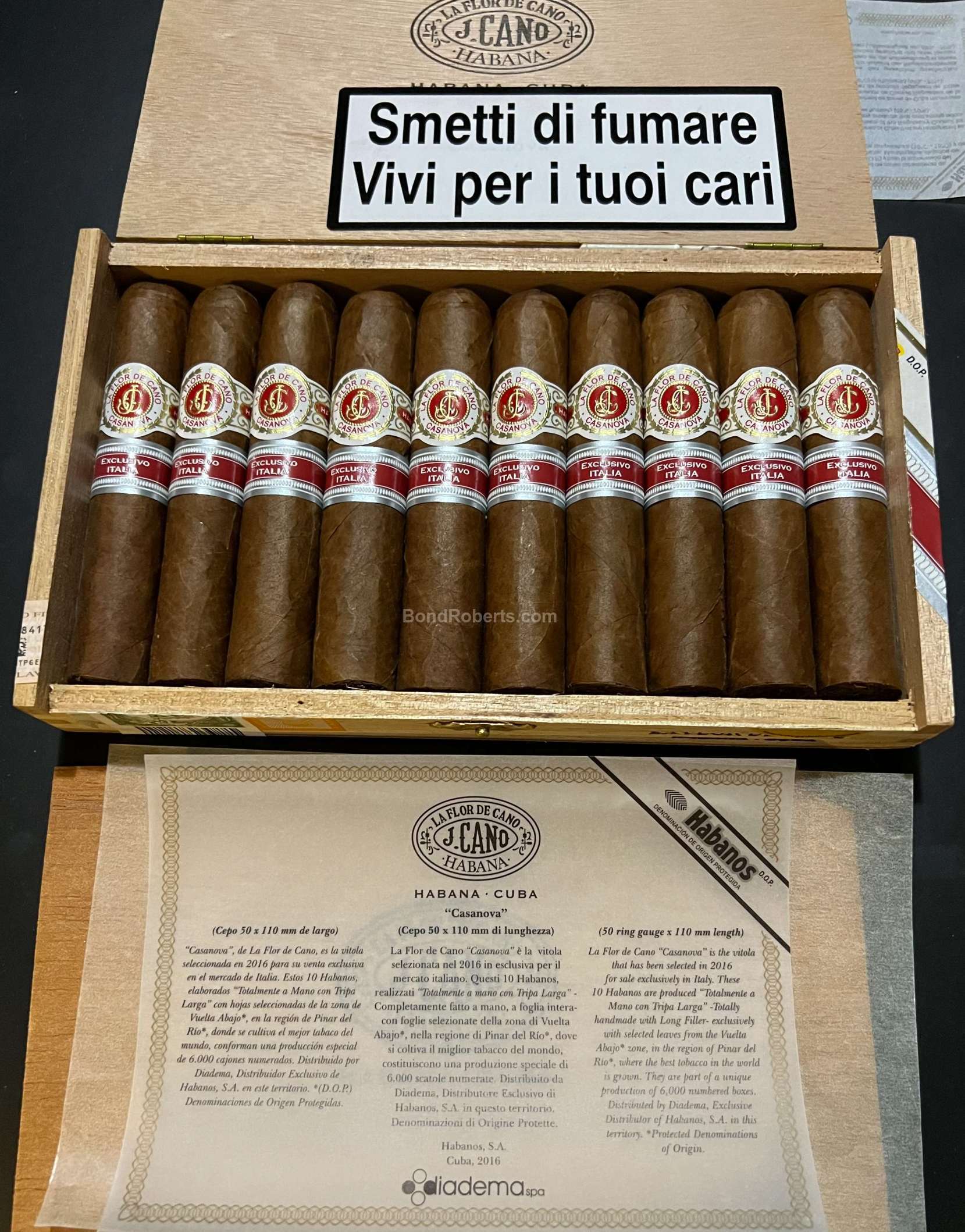 La Flor de Cano 卡诺之花 卡萨诺瓦 意大利地区版2016 雪茄资料