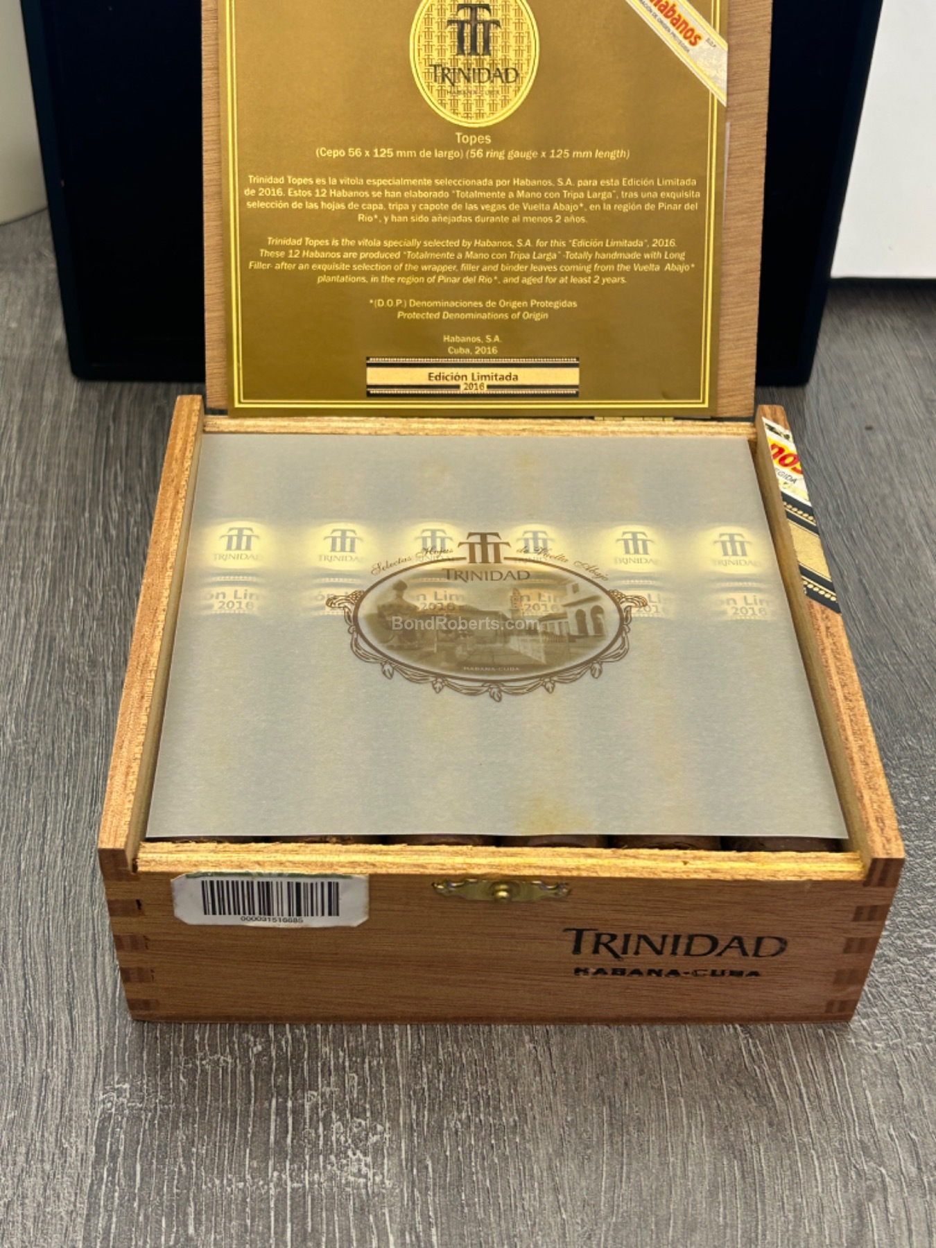 Trinidad Topes Edición Limitada 2016 Semi Boite Nature Box of 12 cigars ...