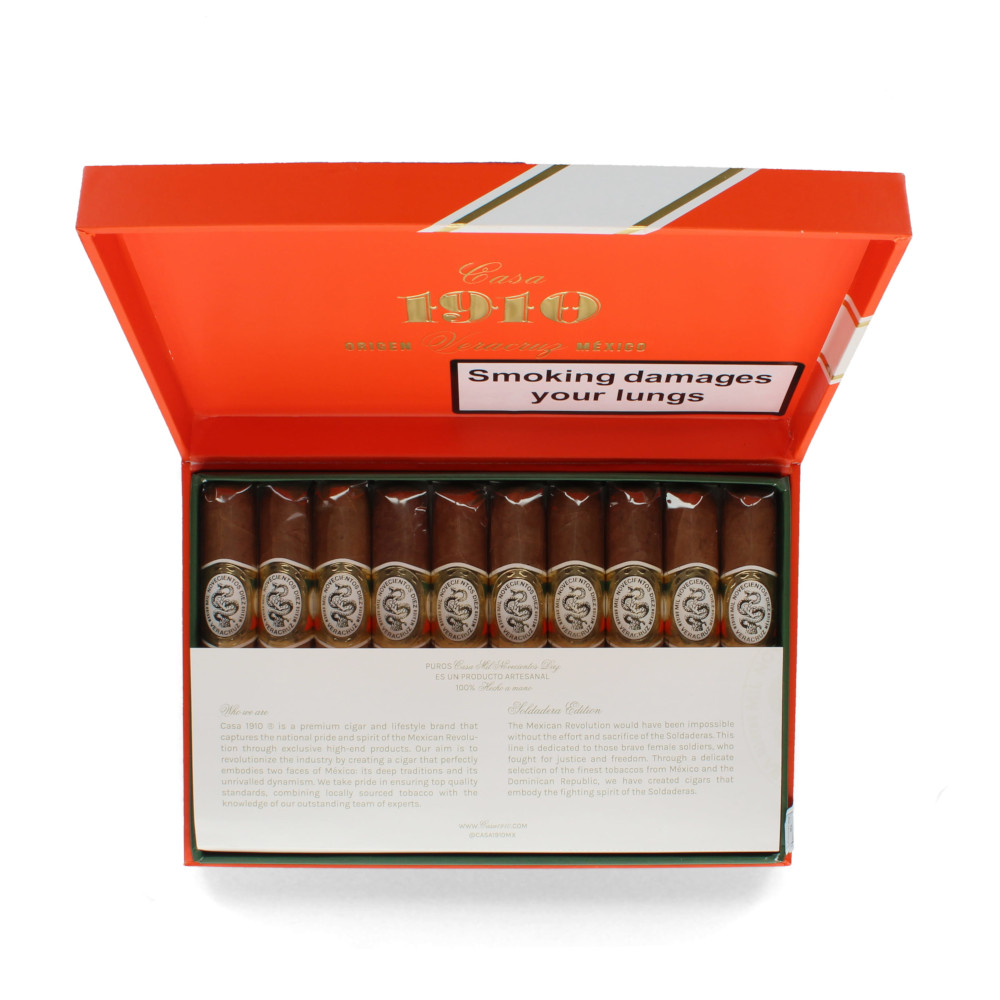 Casa 1910 Soldadera Edition Sampetrina Robusto-Box of 10 | James Barber ...