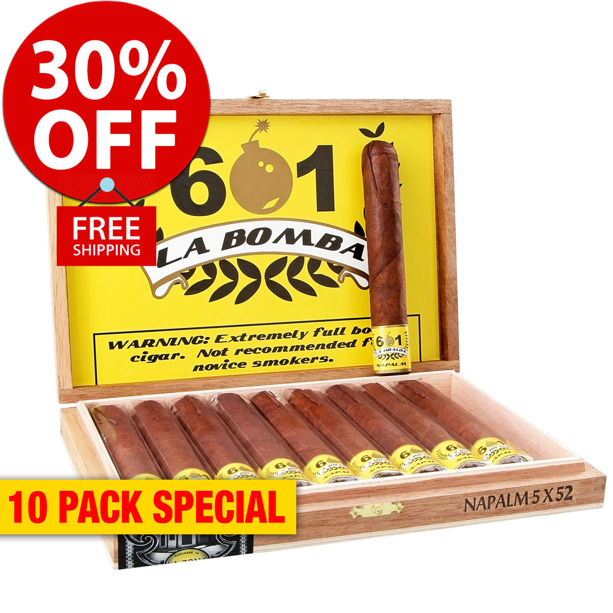 601 La Bomba by Espinosa Sake Bomb (4.5x42 / 10 PACK SPECIAL) + 30% OFF ...