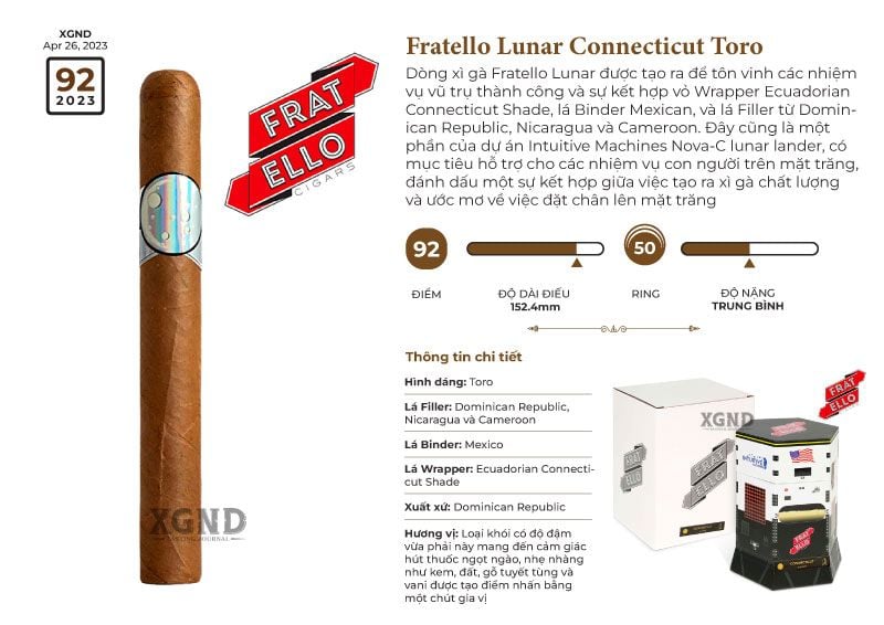 Cigar Fratello Lunar Connecticut Toro - Xì Gà Chính Hãng