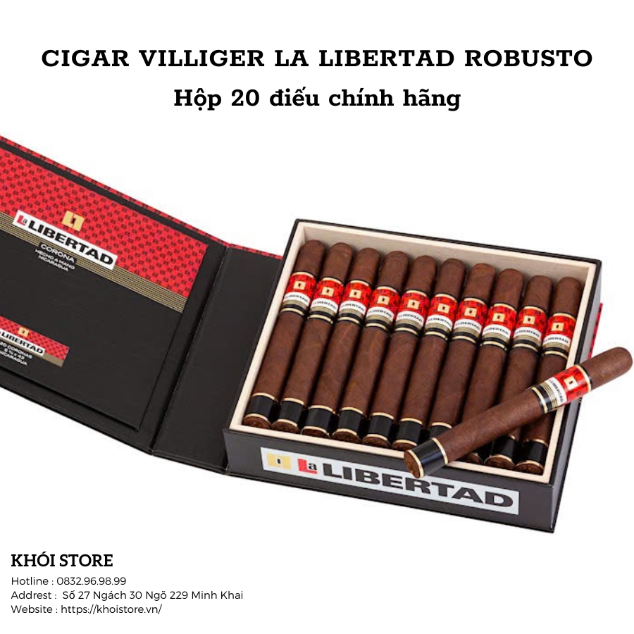 CIGAR VILLIGER LA LIBERTAD ROBUSTO - Hộp 20 điếu chính hãng - Khói ...